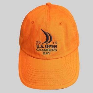 2015 U.S. Open Chambers Bay Hat Cap Strap Back Mens One Size‎ Orange Golf USGA